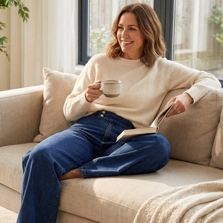Women's Wide Jeans | High-Waisted with Buttons