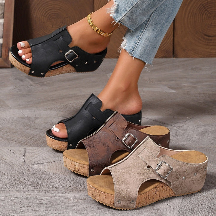 Omanda | Elegant Platform Wedge Sandals with Open Toe