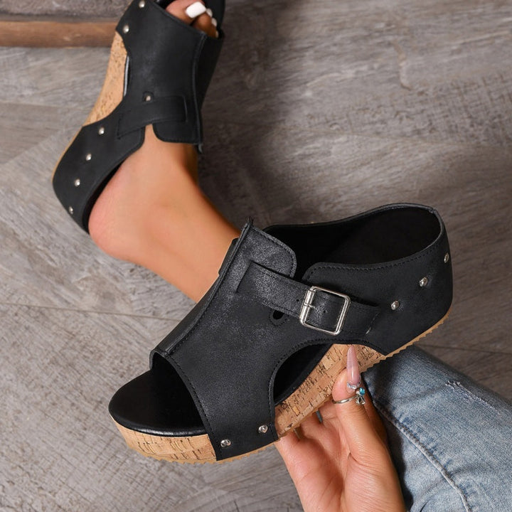 Omanda | Elegant Platform Wedge Sandals with Open Toe