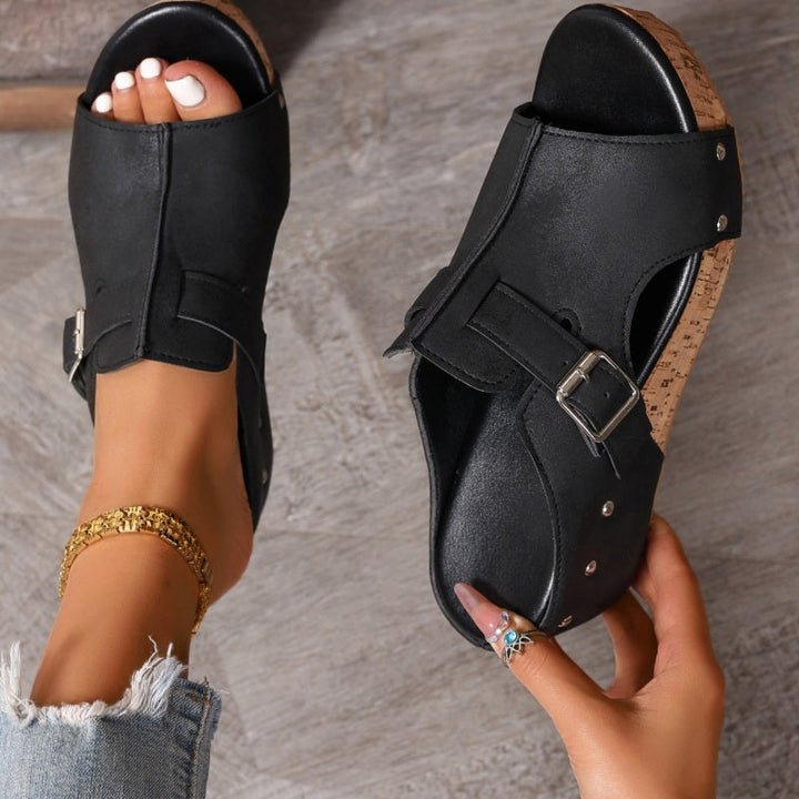Omanda | Elegant Platform Wedge Sandals with Open Toe