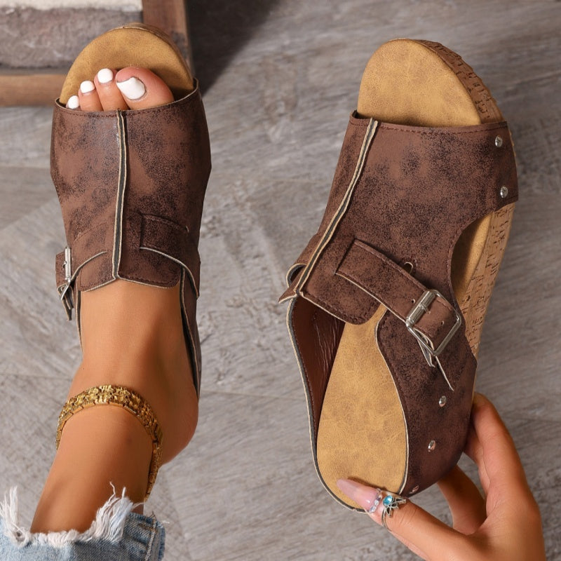 Omanda | Elegant Platform Wedge Sandals with Open Toe