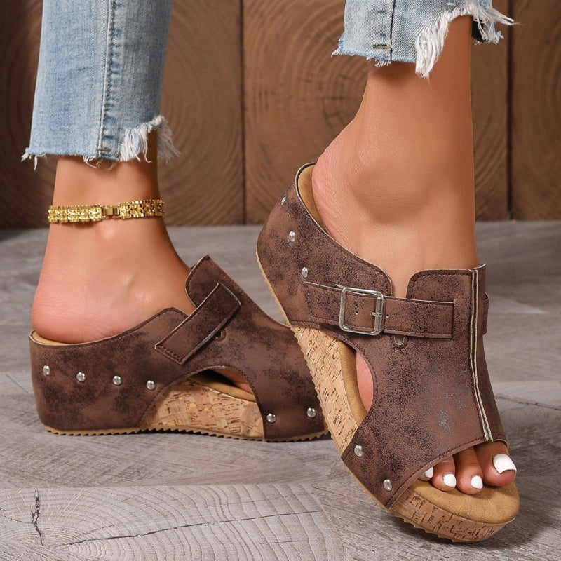 Omanda | Elegant Platform Wedge Sandals with Open Toe