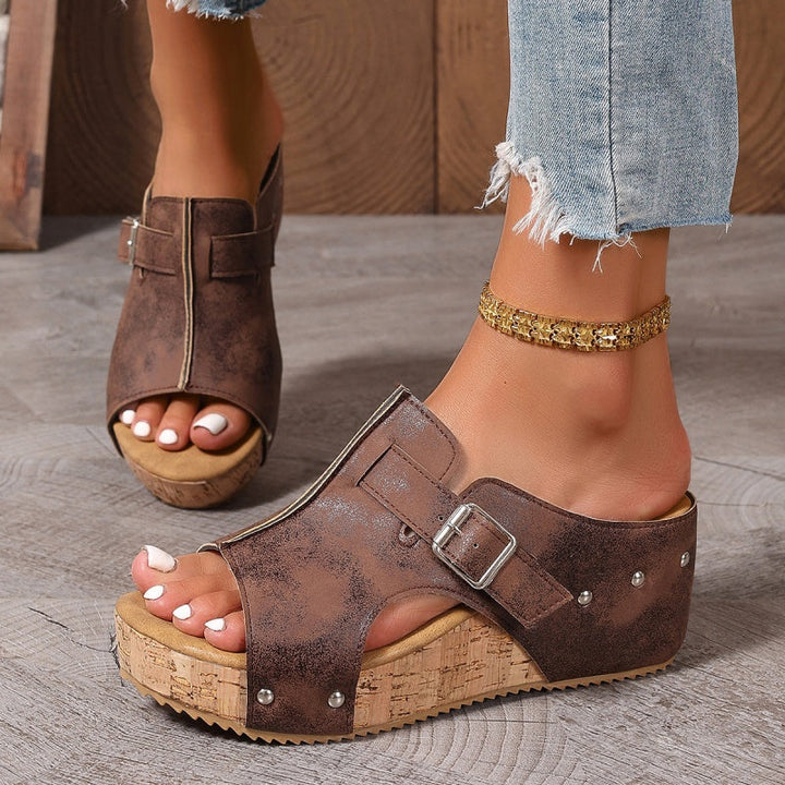 Omanda | Elegant Platform Wedge Sandals with Open Toe
