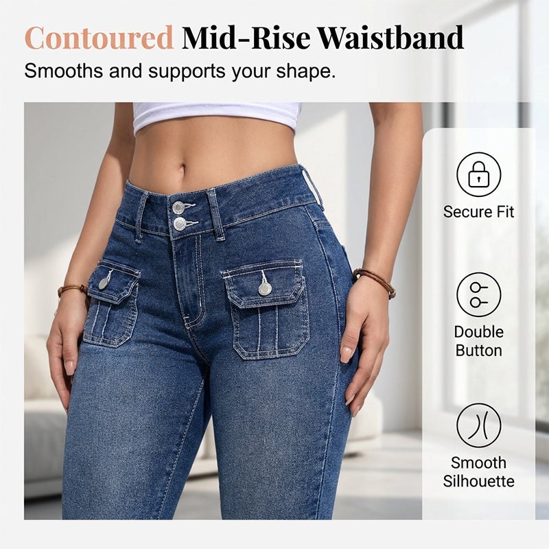 Women's Slim Fit Stretch Denim Capri Pants