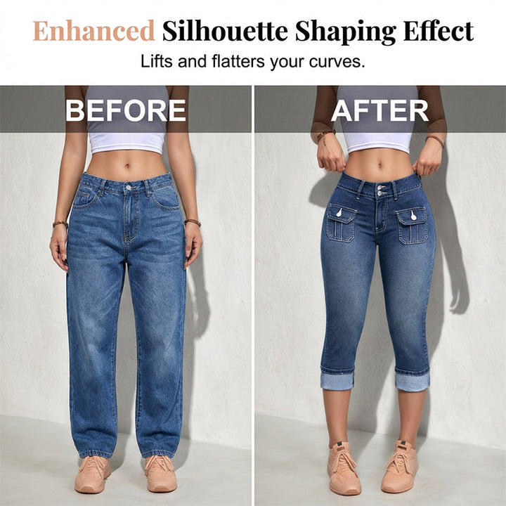 Women's Slim Fit Stretch Denim Capri Pants