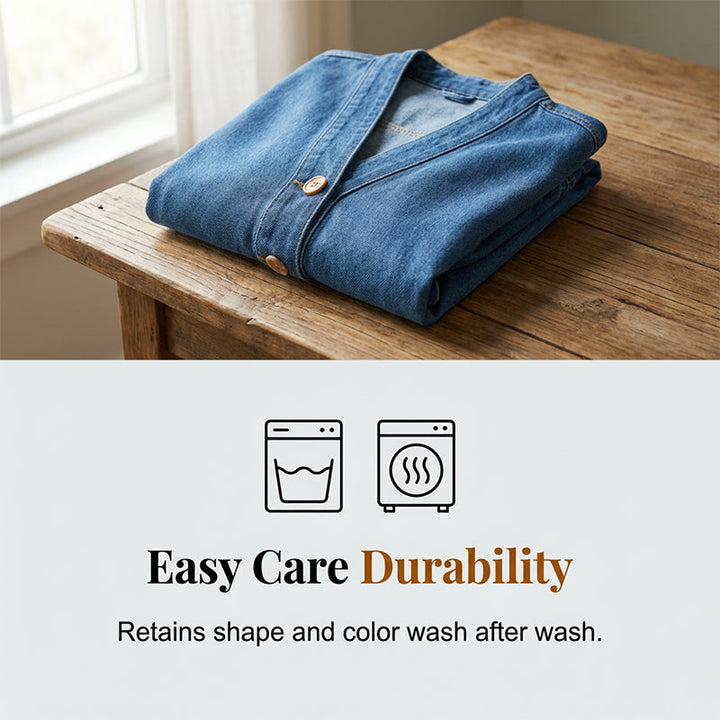 🌸⏳ 3 DAYS: 50% OFF! Classic Women's Denim Jacket – V-Neck, Button Placket & Relaxed Casual Fit ✨🧥