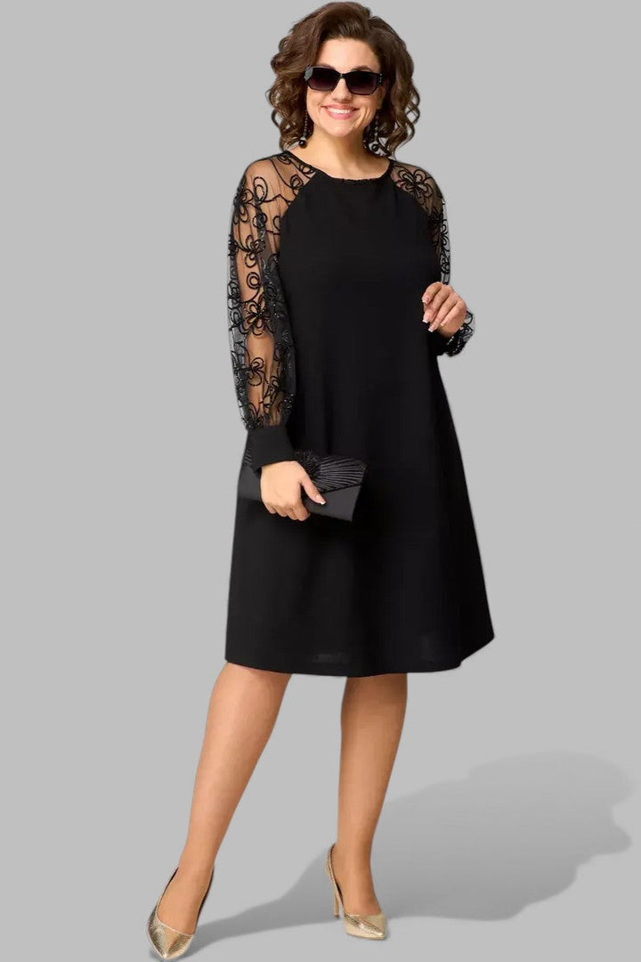 Women's Dress | Elegant Dress with Lace Sleeves