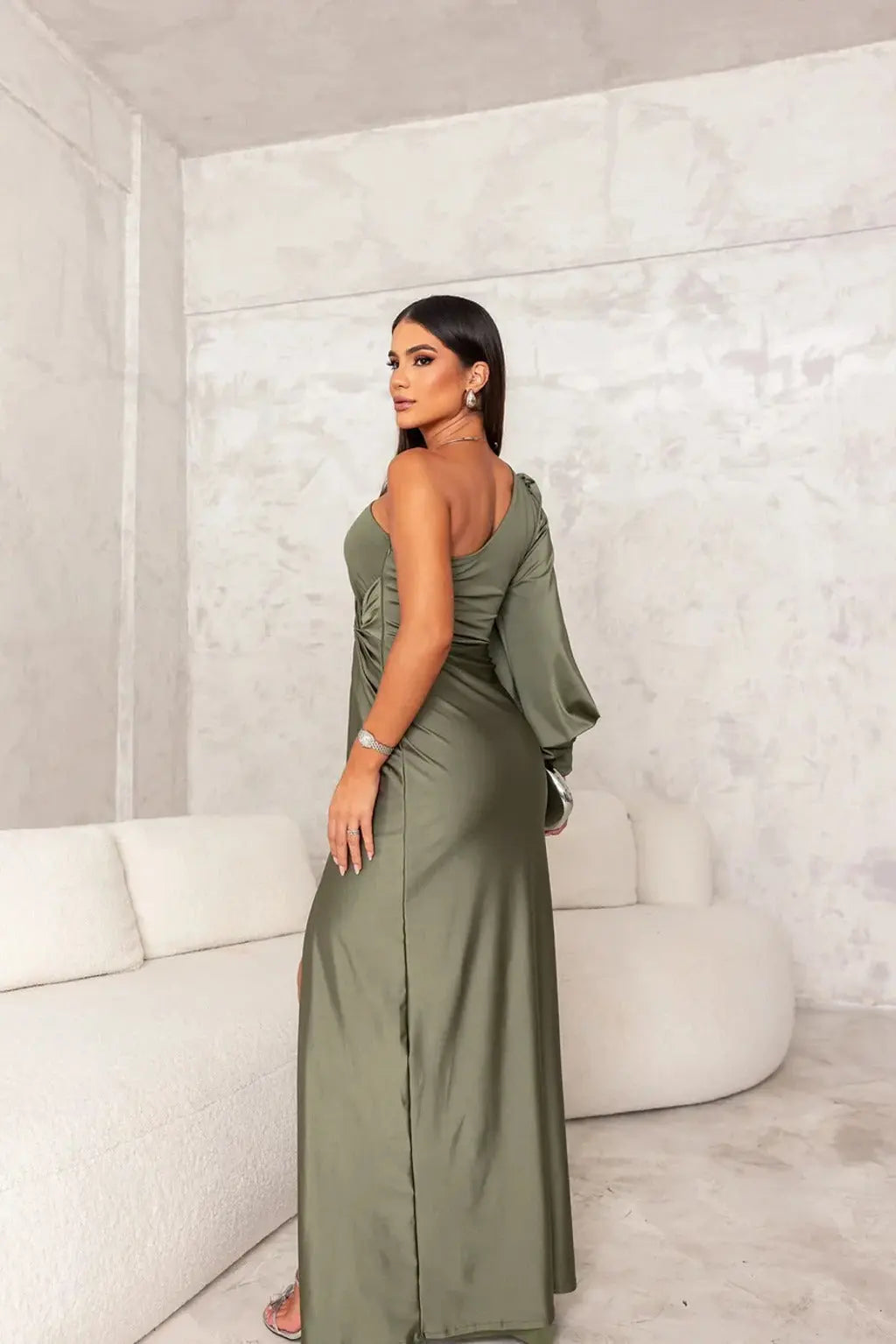 Women’s Elegant One-Shoulder Evening Dress