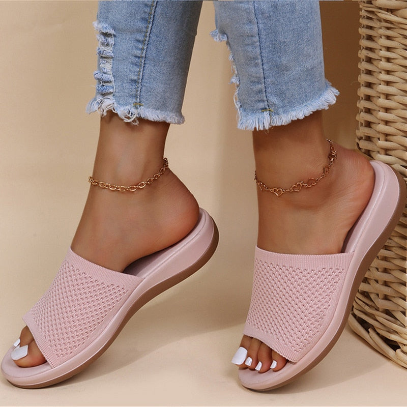 Women’s Breathable Knit Slide Sandals