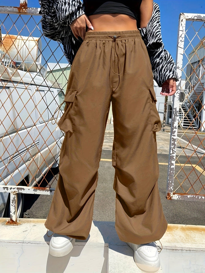 Kimberly | Women's Wide Leg Cargo Pocket Casual Pants