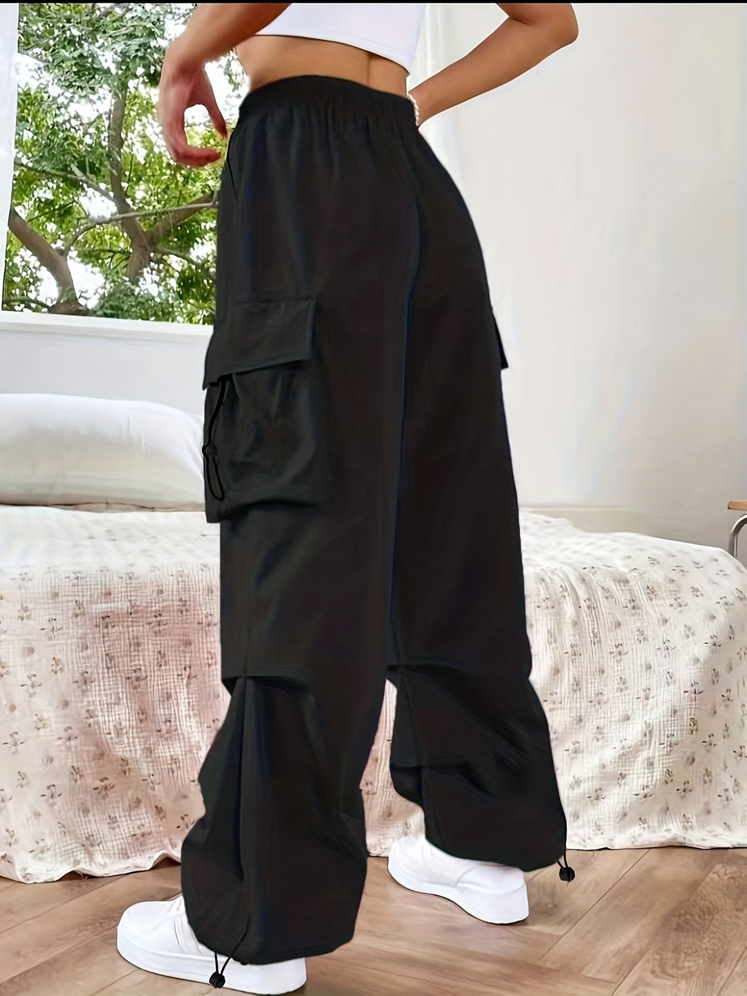 Kimberly | Women's Wide Leg Cargo Pocket Casual Pants