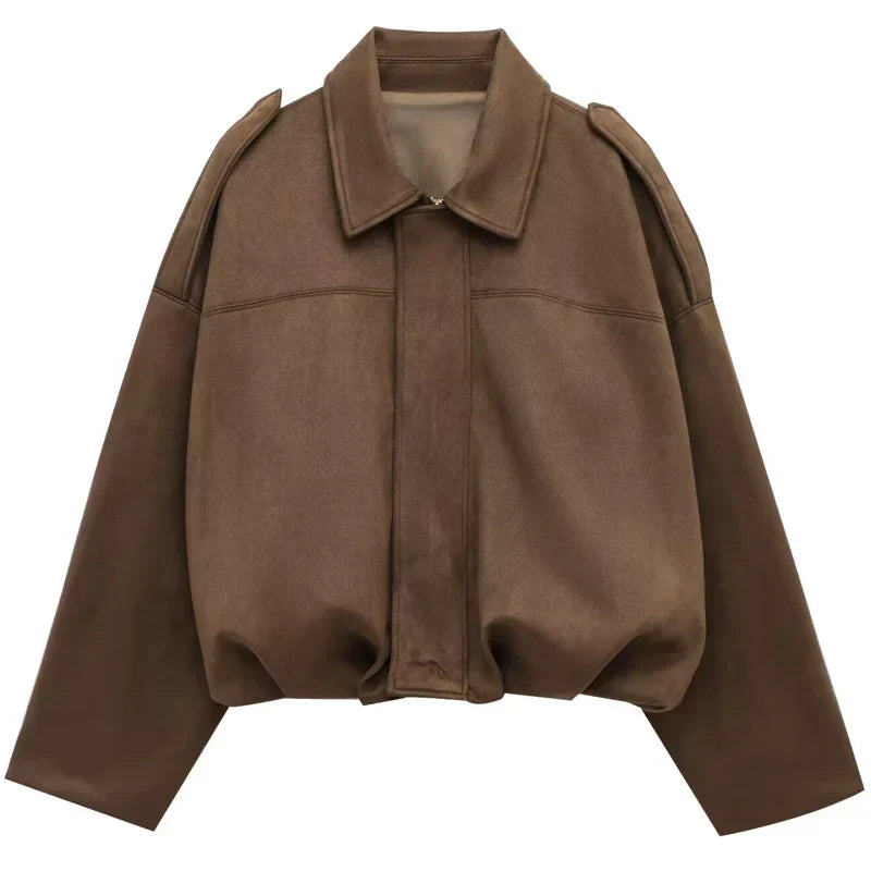 Evelyn | Women's Cropped Zip Up Bomber Jacket