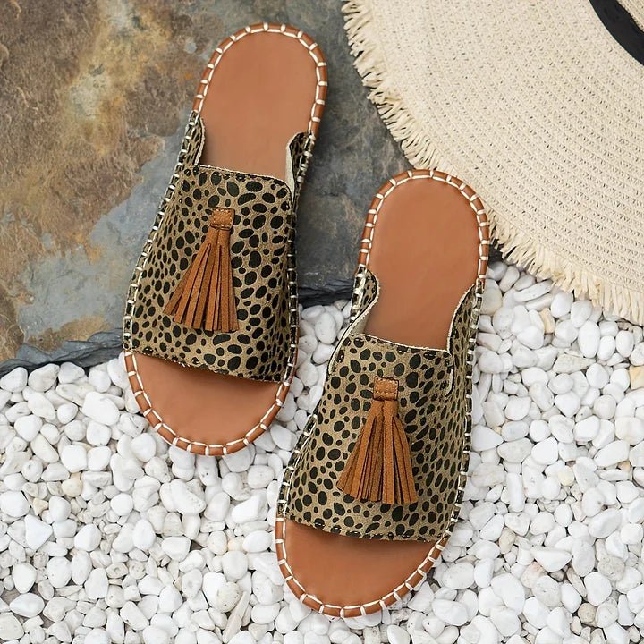Aria | Women's Slide Sandals Open Toe Tassel Bohemian Flat